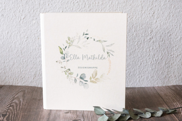 Zeugnissmappe Leinenordner mit personalisierten UV Druck